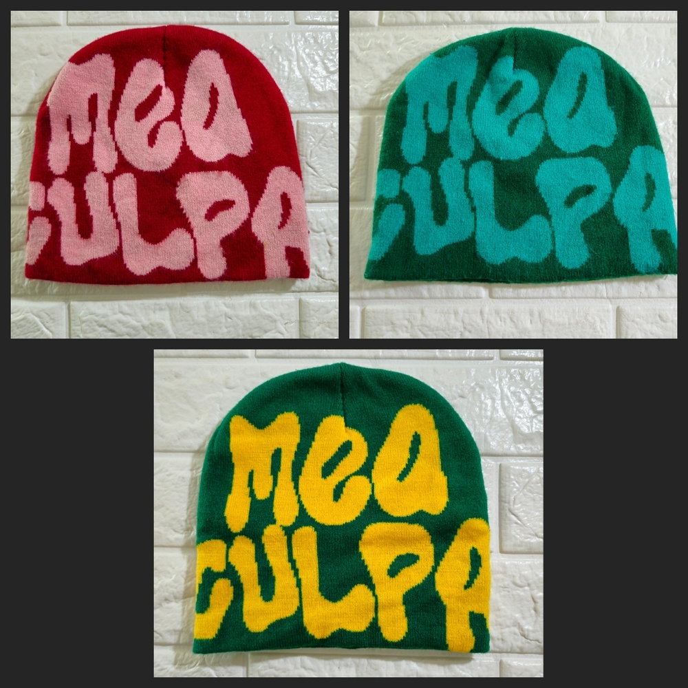 Mea Culpa Beanie LOT of 3 Unisex OS